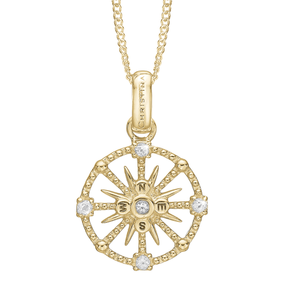 Compass Pendant with Chain Necklace handcrafted in Sterling Silver and finished with an 18 Gold Plating. Choose the Pendant on its own or with a choice of two lengths of Necklaces. The Necklaces come in two adjustable sizes, a 55cm that can be adjusted down to 40cm and a 90cm that can be adjusted down to 70cm.