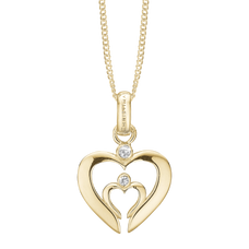 Load image into Gallery viewer, Love &amp; Care Pendant with Chain Necklace handcrafted in Sterling Silver and finished with an 18 Gold Plating. Choose the Pendant on its own or with a choice of two lengths of Necklaces. The Necklaces come in two adjustable sizes, a 55cm that can be adjusted down to 40cm and a 90cm that can be adjusted down to 70cm.