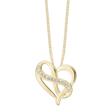 Load image into Gallery viewer, Love You Forever Pendant with Chain Necklace handcrafted in Sterling Silver and finished with an 18 Gold Plating. Choose the Pendant on its own or with a choice of two lengths of Necklaces. The Necklaces come in two adjustable sizes, a 55cm that can be adjusted down to 40cm and a 90cm that can be adjusted down to 70cm.