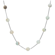 Load image into Gallery viewer, Tranquility Necklace Handcrafted in Sterling Silver. This necklace with seven Amazonite gemstones exudes soothing tranquillity making this exquisite necklace great for everyday wear or as that finishing touch to your outfit.