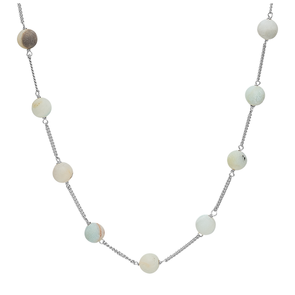 Tranquility Necklace Handcrafted in Sterling Silver. This necklace with seven Amazonite gemstones exudes soothing tranquillity making this exquisite necklace great for everyday wear or as that finishing touch to your outfit.