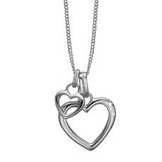 Load image into Gallery viewer, Open Mother Hearts Necklace Silver with Gemstones