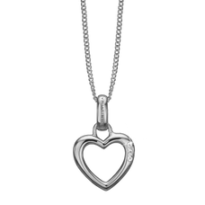 Load image into Gallery viewer, Open Heart Necklace Silver with Gemstones