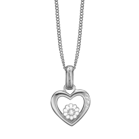 Marguerite Love Necklace Silver with Gemstones