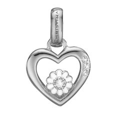 Load image into Gallery viewer, Marguerite Love Pendant Silver and White with Gemstones