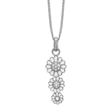 Load image into Gallery viewer, Triple Marguerite Necklace Silver with Gemstones