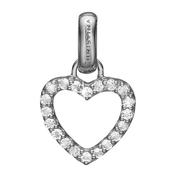 Topaz Heart Pendant Silver with Gemstones