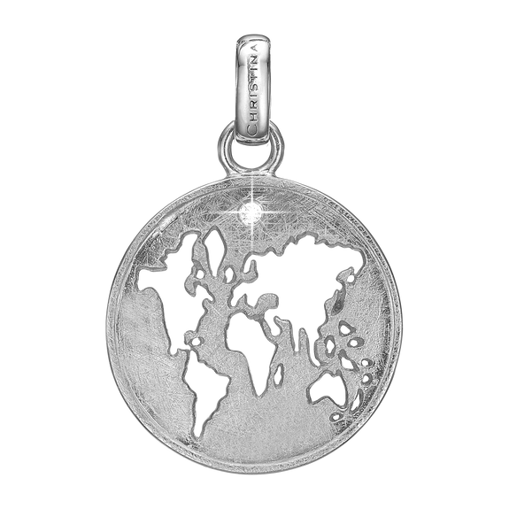 The World Pendant Silver with Gemstones