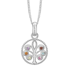 Load image into Gallery viewer, Family Tree Pendant with Chain Necklace Handcrafted in Sterling Silver. Choose the Pendant on its own or with a choice of two lengths of Necklaces. The Necklaces come in two adjustable sizes, a 55cm that can be adjusted down to 40cm and a 90cm that can be adjusted down to 70cm.