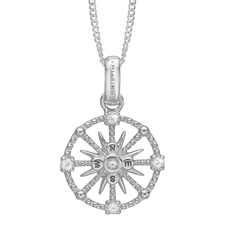 Load image into Gallery viewer, Compass Pendant with Chain Necklace Handcrafted in Sterling Silver. Choose the Pendant on its own or with a choice of two lengths of Necklaces. The Necklaces come in two adjustable sizes, a 55cm that can be adjusted down to 40cm and a 90cm that can be adjusted down to 70cm.