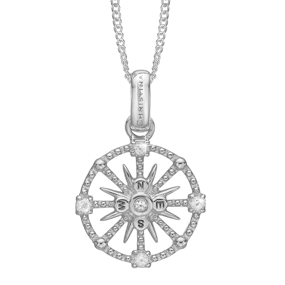 Compass Pendant with Chain Necklace Handcrafted in Sterling Silver. Choose the Pendant on its own or with a choice of two lengths of Necklaces. The Necklaces come in two adjustable sizes, a 55cm that can be adjusted down to 40cm and a 90cm that can be adjusted down to 70cm.