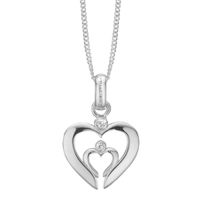 Load image into Gallery viewer, Love &amp; Care Pendant with Chain Necklace Handcrafted in Sterling Silver. Choose the Pendant on its own or with a choice of two lengths of Necklaces. The Necklaces come in two adjustable sizes, a 55cm that can be adjusted down to 40cm and a 90cm that can be adjusted down to 70cm.