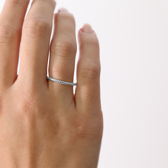 Rope Handcrafted Ring in Sterling Silver and available in Gold or a Silver Finish 