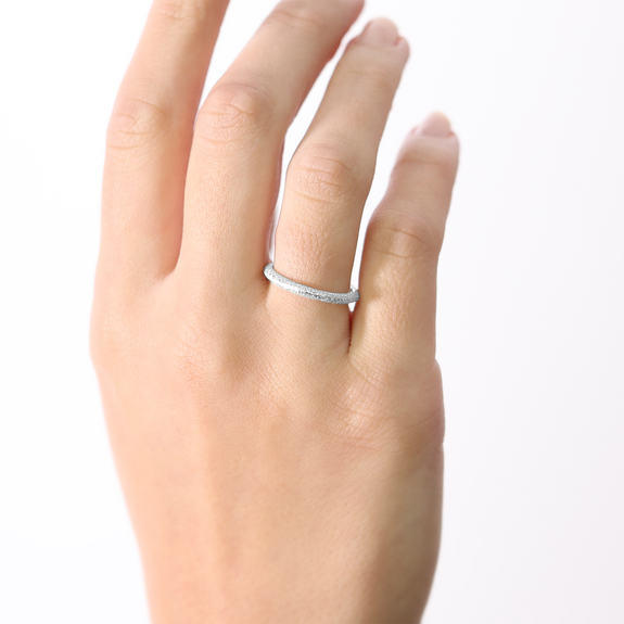 Diamond Handcrafted Ring in Sterling Silver and available in Gold or a Silver Finish 