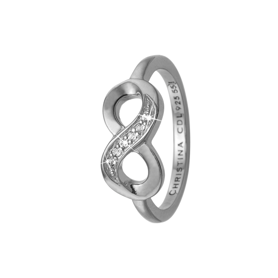 Eternity Handcrafted Ring in Sterling Silver and available in Gold or a Silver Finish with Gemstones