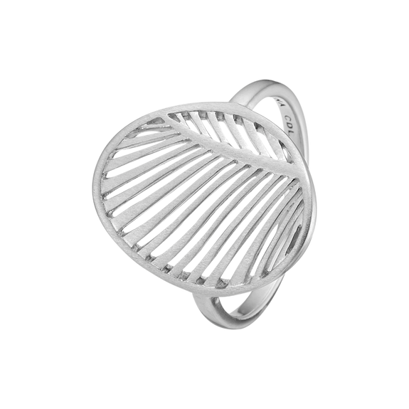 Open Palm Leaf Ring handcrafted in Sterling Silver and available in Gold or a Silver Finish