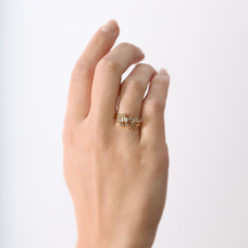 Load image into Gallery viewer, Champagne Love Handcrafted Ring in Sterling Silver and available in Gold or a Silver Finish with Gemstones