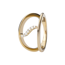 Load image into Gallery viewer, Transverse Waves Handcrafted Ring in Sterling Silver and available in Gold or a Silver Finish with Gemstones