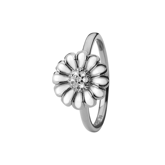 Daisy Handcrafted Ring in Sterling Silver and available in Gold or a Silver Finish with Gemstones