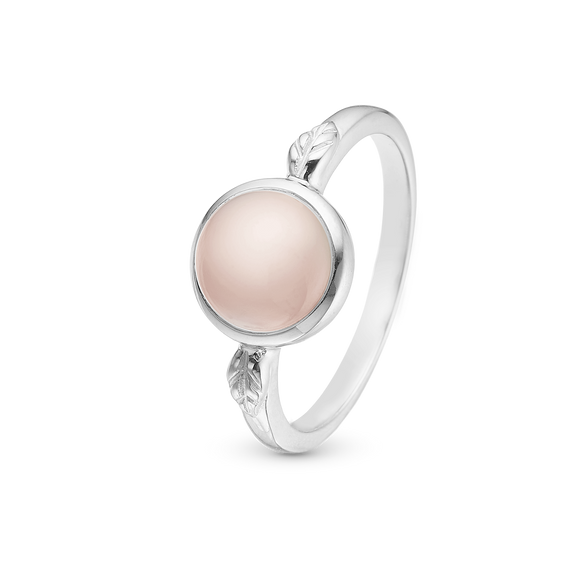 Pink Chalcedony Ring handcrafted in Sterling Silver and available in Gold or a Silver Finish