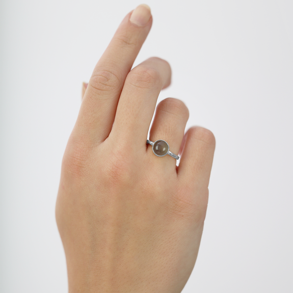 Moonstone Ring handcrafted in Sterling Silver and available in Gold or a Silver Finish