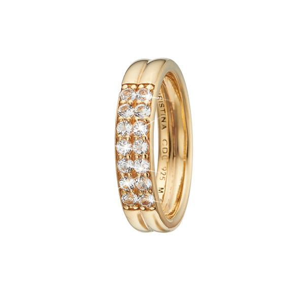 Twin Eternity Handcrafted Ring in Sterling Silver and available in Gold or a Silver Finish with Gemstones
