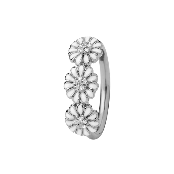 Daisy Love Handcrafted Ring in Sterling Silver and available in Gold or a Silver Finish with Gemstones