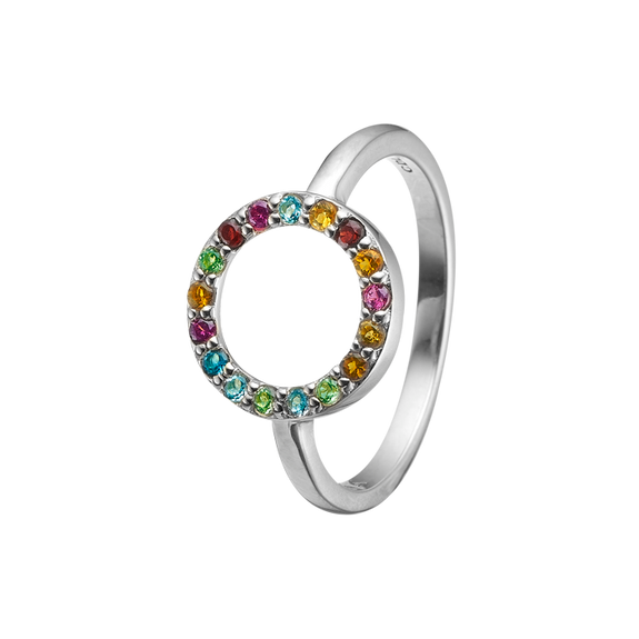 Life Goals Ring with 18 Multi Coloured Genuine Gemstones. Remind yourself of your various life goals and ambitions, and be proud of them with this Multi Coloured Rainbow of Gemstones that adorn this ring. Life Goal Ring, handcrafted in 925 Sterling Silver finished with an 18ct Gold or Rhodium Plating