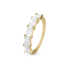 Load image into Gallery viewer, Sparkling Ring handcrafted in Sterling Silver and finished with an 18 Gold plating