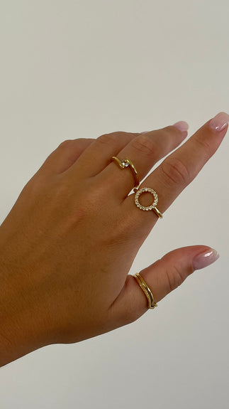 Dazzling Circle Handcrafted Ring in Sterling Silver and available in Gold or a Silver Finish with Gemstones