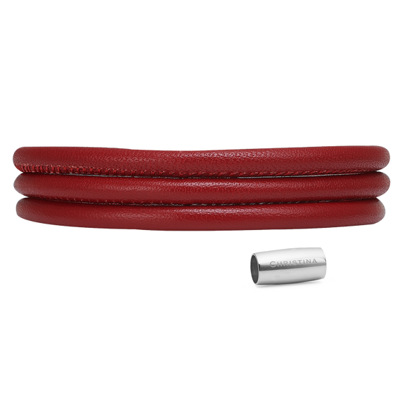 Christina Jewelry & Watches, Red - Leather Wrap Cord Bracelet