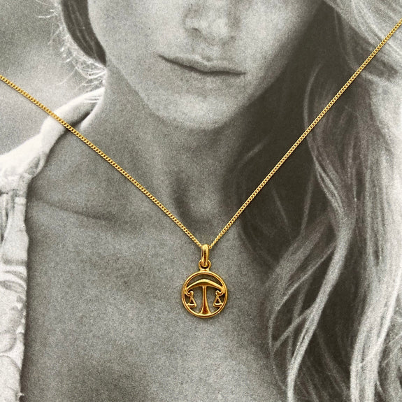 Zodiac Libra Necklace Gold 